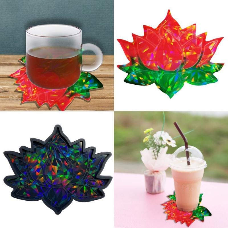 Holografische Untersetzerform, Lotus-Silikon-Untersetzerformen, Tassenmattenform, Epoxidgussform für Kunstharz-Untersetzer, Heimdekor