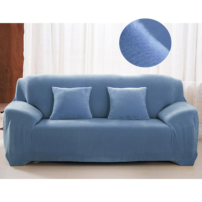 Plush Sofa Cover Stretch Solid Color Thick Slipcover Sofa Covers for Living Room Pets Chair Cover Cushion Cover Sofa Towel 1PC