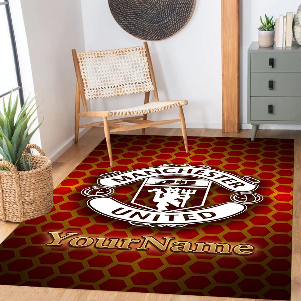 Manchester Customizable Name Carpet Design for Playrooms Kitchen Bedrooms Outdoor Antislip Carpet Anime Office Decor Perfect Gift for Friends & Family