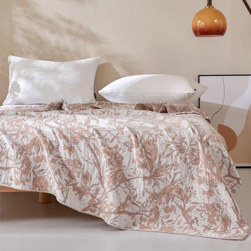 Cotton Blanket 4 Layer Gauze Plaid Bedspread for Double Queen King Bed Towel Quilt Winter Sheet Bed Sofa Cover 200x230cm