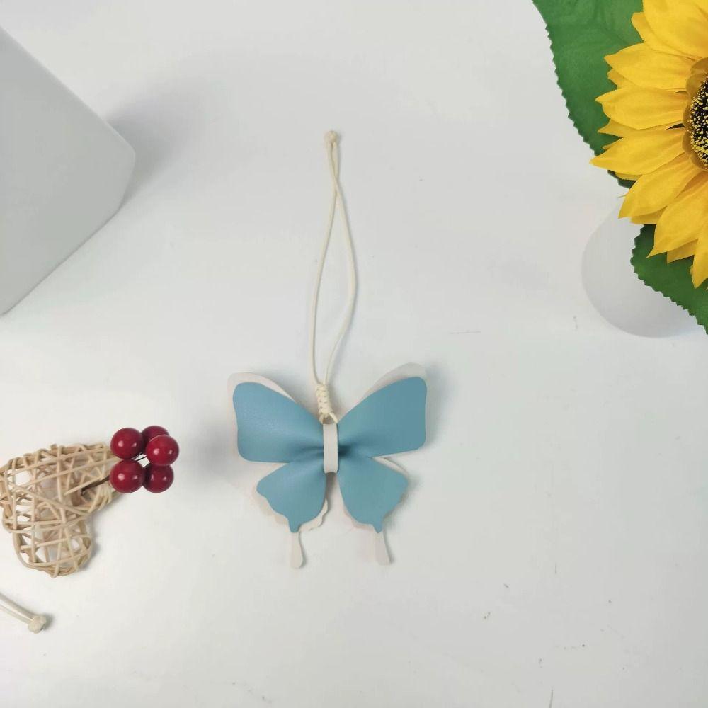 PU Leather Butterfly Bag Pendant Color Contrast Car Key Chains Creative Butterfly Lanyard  Couple