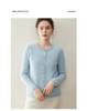 Women's 100% Pure Cashmere Cable Knit Round Neck Cardigan Sweater for Autumn and Winter