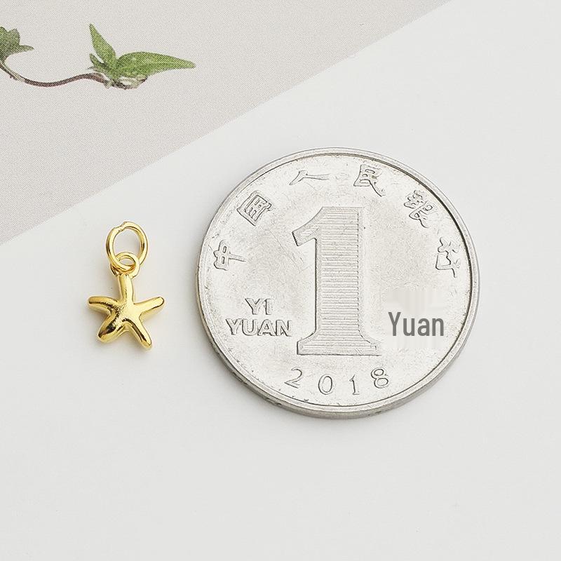 Gold-Plated Sterling Silver Starfish Pendant for DIY Beaded Jewelry
