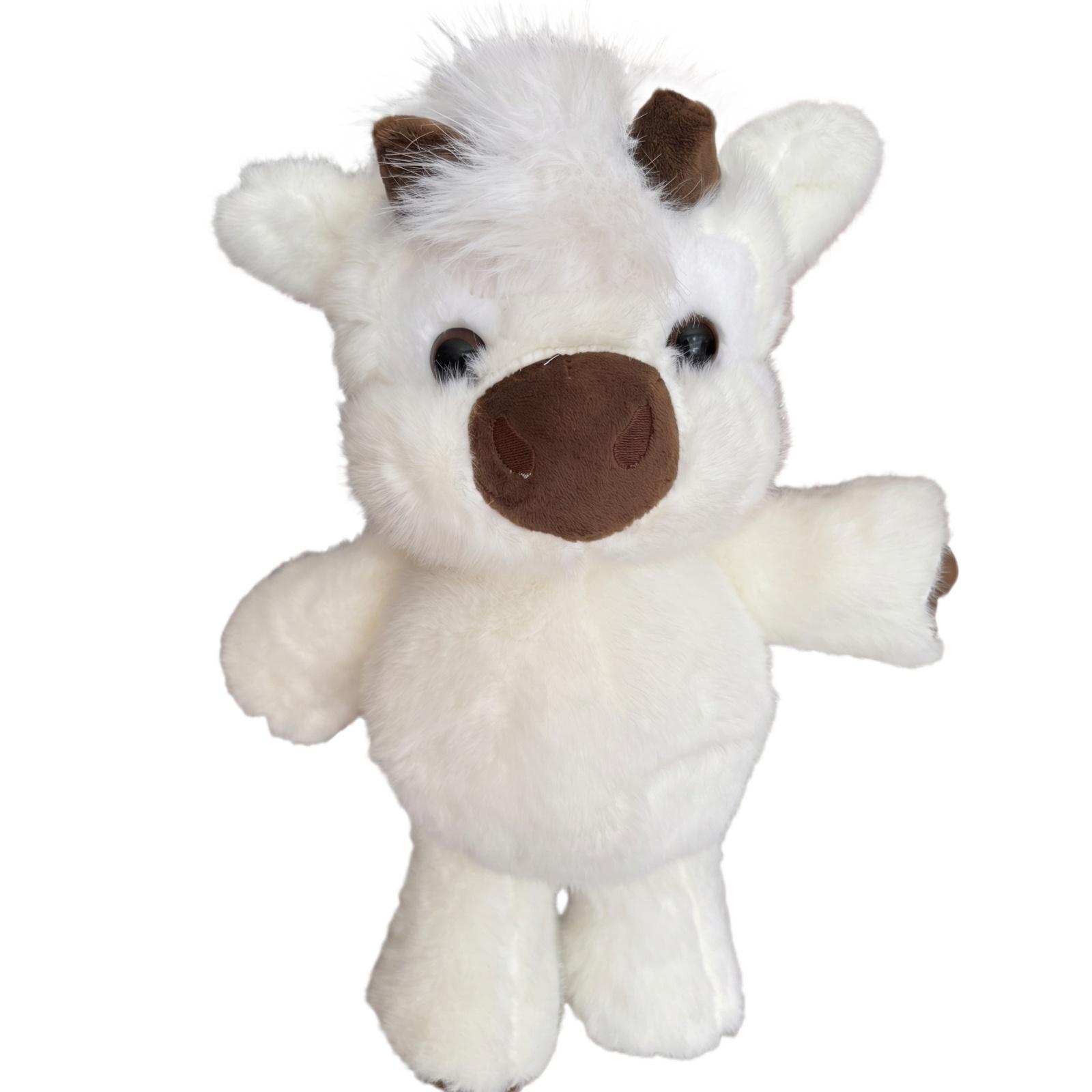 

Highland Cow Plush Toy Soft Stuffed Animal with Fluffy Fur Cartoon Style Cuddly Doll for Kids and Adults Home Decor Gift One Size