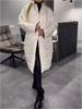 Shiny Velvet Coat New Style Long Length Over-Knee Pinstripe Cotton Loose Warm Coat