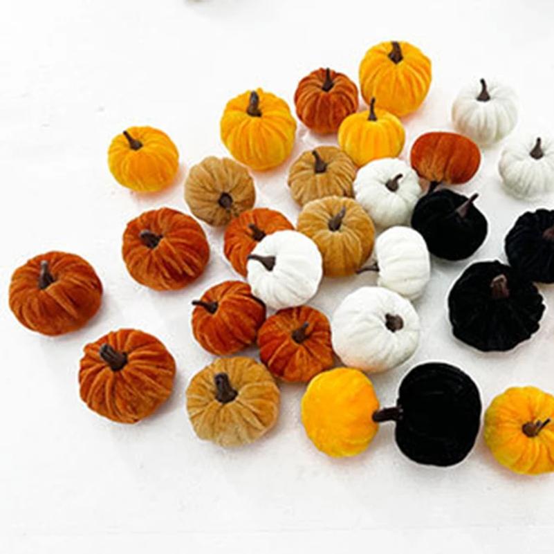 10PCS Halloween Pumpkin Set 5CM Artificial Pumpkin Decorations Halloween Party Foam Pumpkin Desktop Ornament Halloween Decor