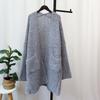 Autumn and winter new long thick needle mohair knitted cardigan women's loose lazy wind sweater jacket