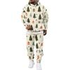 Men's Casual Sweatshirt Set with Pattern for Fall and Winter