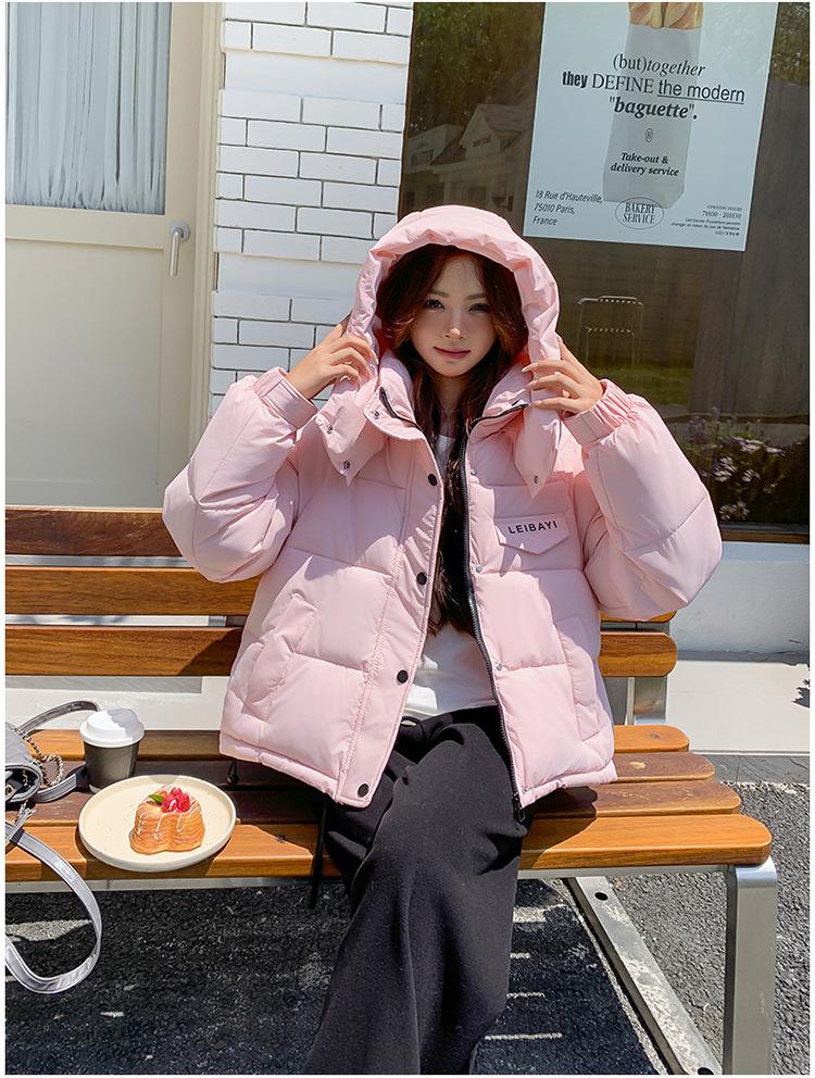 Women’s Short Hooded Windproof Thicken Warm Winter Jacket With Drawstring