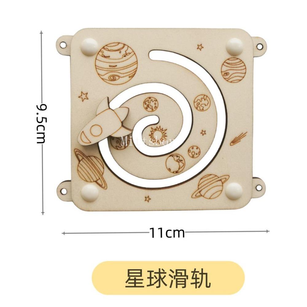 Montessori Busy Board DIY Holz Zubehör Frühe Ballberechnung Planierraupe Burg Hubschrauber Lernspielzeug Für Kinder Geschenke