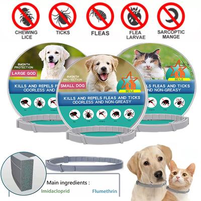 Nuevo collar antiparasitario antipulgas y garrapatas para mascotas de 38/70 cm, collar retráctil de protección para perros y cachorros, gatos y perros grandes, accesorio