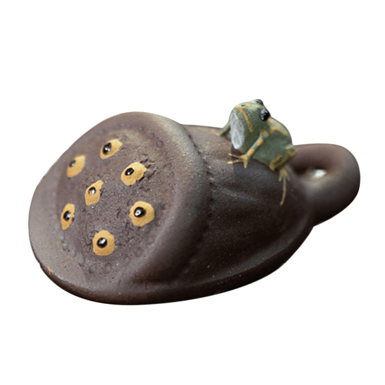 

Purple Clay Tea Pet Collectibles Lovely Small Craftsmanship Tea Pet Figurine for Shelf Cabinet Living Room Desktop Office