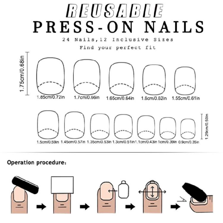 24 Stuks Korte Vierkante Press-On Nagels Bloemen Nepnagels Acryl Nagels Glanzend Volledige Dekking Plaknagels voor Vrouw