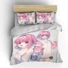 Japanese 3D  Moe Double Bed Duvet Cover Bed European Bedding Sets Home Textiles Luxury Pillow Cases Bedroom Bedding Sets