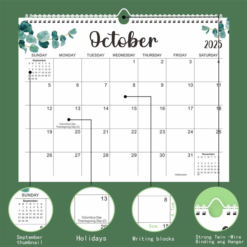 Wall Calendar - Month Wall Calendar With Date,Thick Paper For Organizing & Planning