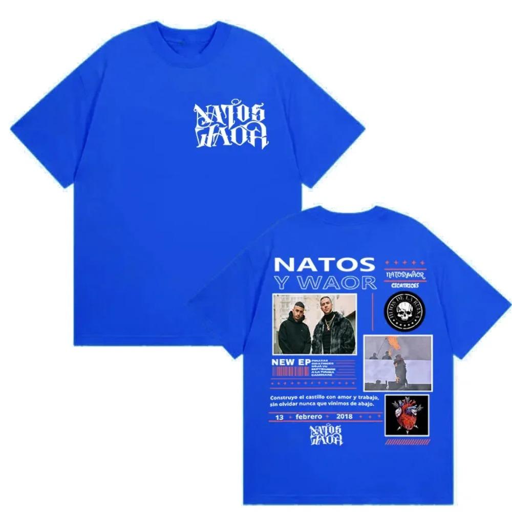 Rapper NATOS WAOR Album 2025 Merch T-Shirt Men's High Quality Fashion O-Neck T Shirt Hip Hop Oversized Tshirts Streetwear
