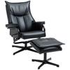 Relax Chair With Ottoman Swivel Reclining Backrest Steel Frame Black