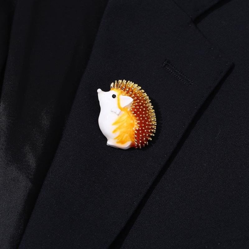 Cute Enamel Hedgehog Brooch For Women Fashion Animal Jewelry Accessories For Jackets Or Bag Decoration
