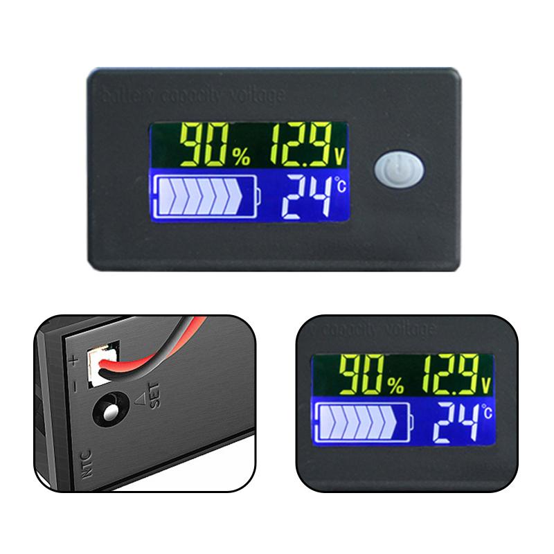 12v 24v 36v 48v60v72v Digital Battery Capacity Display Universal Lcd Car Motorcycle Lead-Acid Lithium Battery Monitor