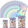 50pcsThick Smell Proof Mylar Bags Holographic Laser Color Plastic Packaging Pouch Jewelry Retail Storage Pouch Gift Zip Lock Bag