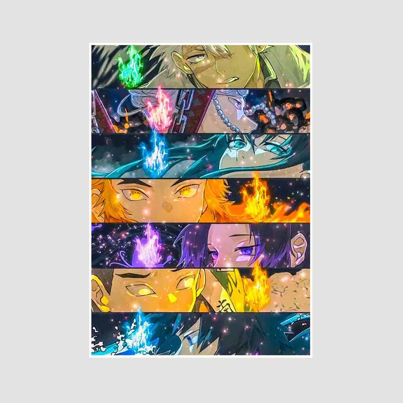 Japanese Comic Movie Demon Slayer Mugen Train Anime Posters Kimetsu No Yaiba White Paper Poster Art Painting Wall Decoration Mural Home Decor