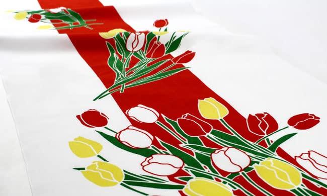 Some no Anbo Tenugui hand Joy of Tokuoka Made in 35cm x 100cm (Japanese towel) "The Tulips" - Hand-dyed, 100% Cotton, weave, Japan,