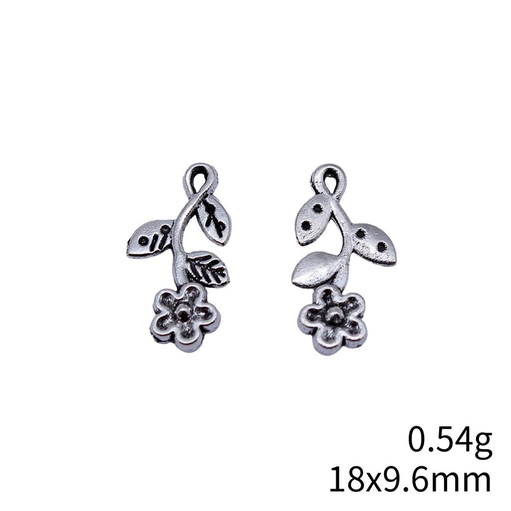 Flower Bud Charms Mini Floral Pendant Alloy Metal Leaf Findings Elegant Plant Jewelry Making Supplies For