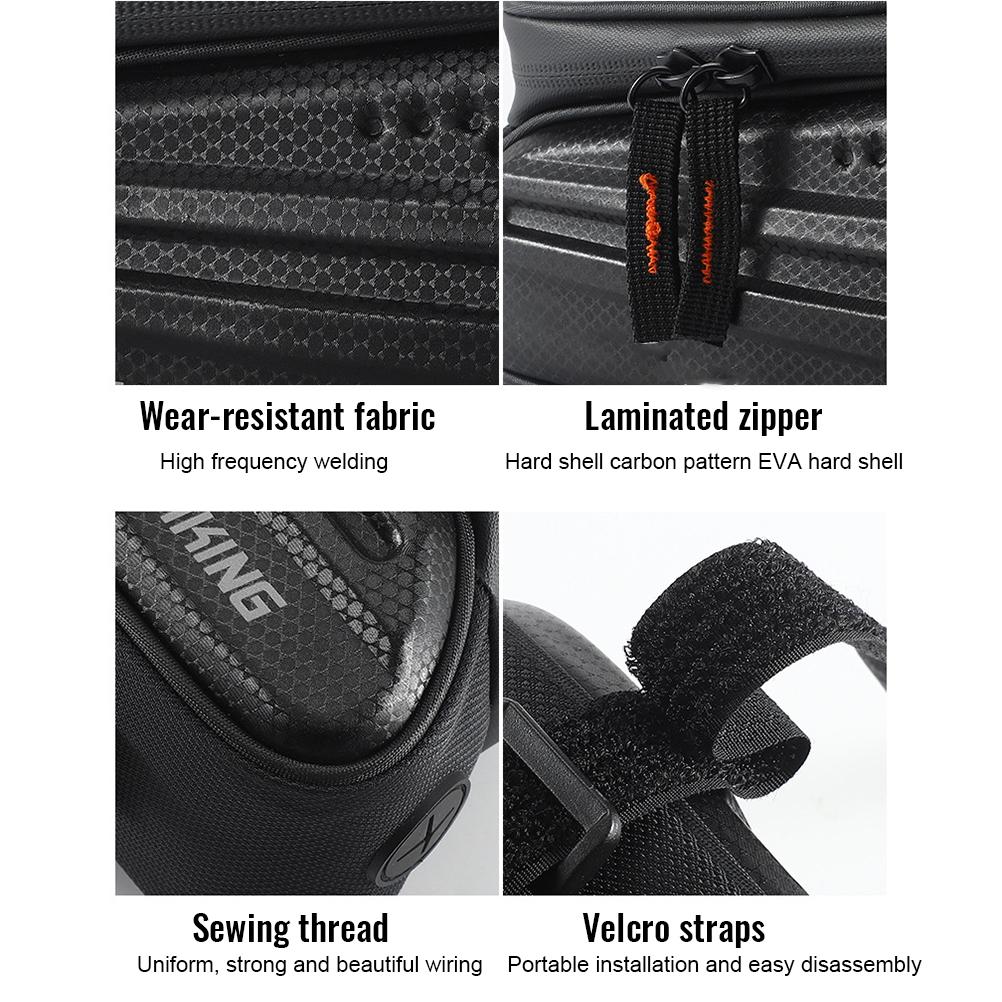 Bike Phone Bag  Phone Front Frame Bag Waterproof Bike Phone Mount Top Tube Hard Case Bag Touch Screen Phone Holder Case