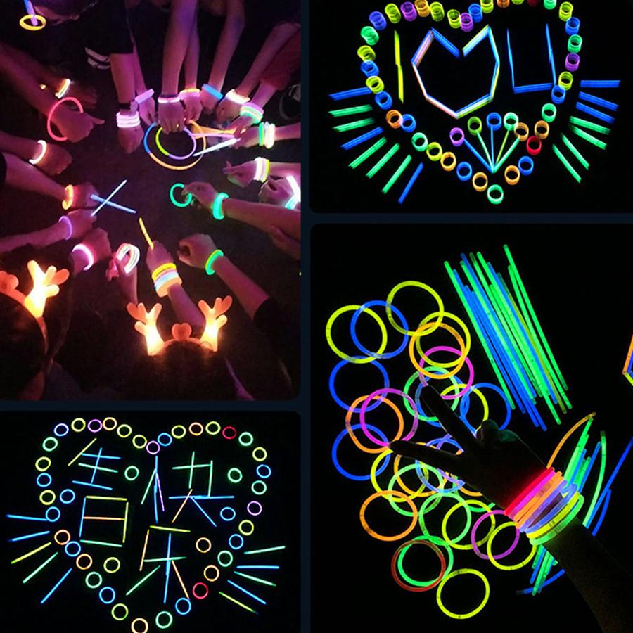 24/48/96PCS Plastic Glow Sticks Atmosphere Creating Tool Glow in the Dark Concert Supplies Emergency Lighting Party Decor XJM