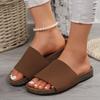 Summer Round Head Open-Toed Large Size One-Pedal Lazy Shoes Women'S Flying Knitting Casual And Light Cool Slippers