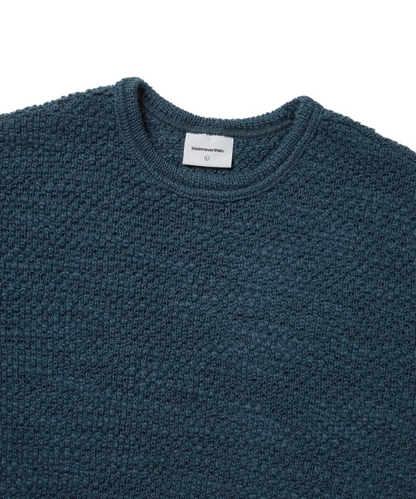 THISISNEVERTHAT Wool Crochet Knit L/S Crew Blue