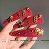 Instant Riches: Personalized Red BB Hair Clip - Fashionable Bangs Accessory Hairpin