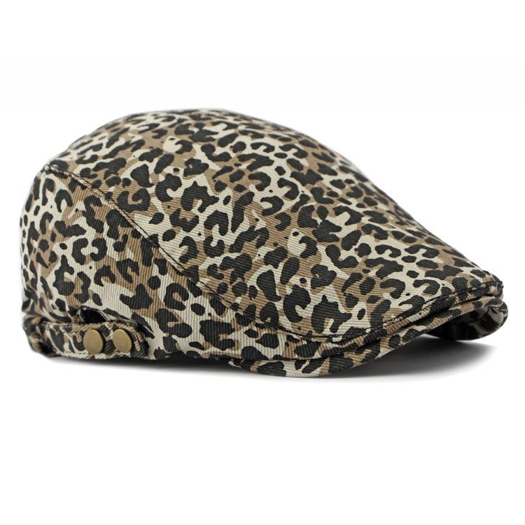 Leopard-print Beret Women's Retro Painter's Cap