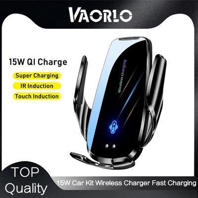 VAORLO Car Kit Wireless Charger 15W Fast Charging Phone Holde Support IR Induction Touch Induction Intelligent Anti Shake