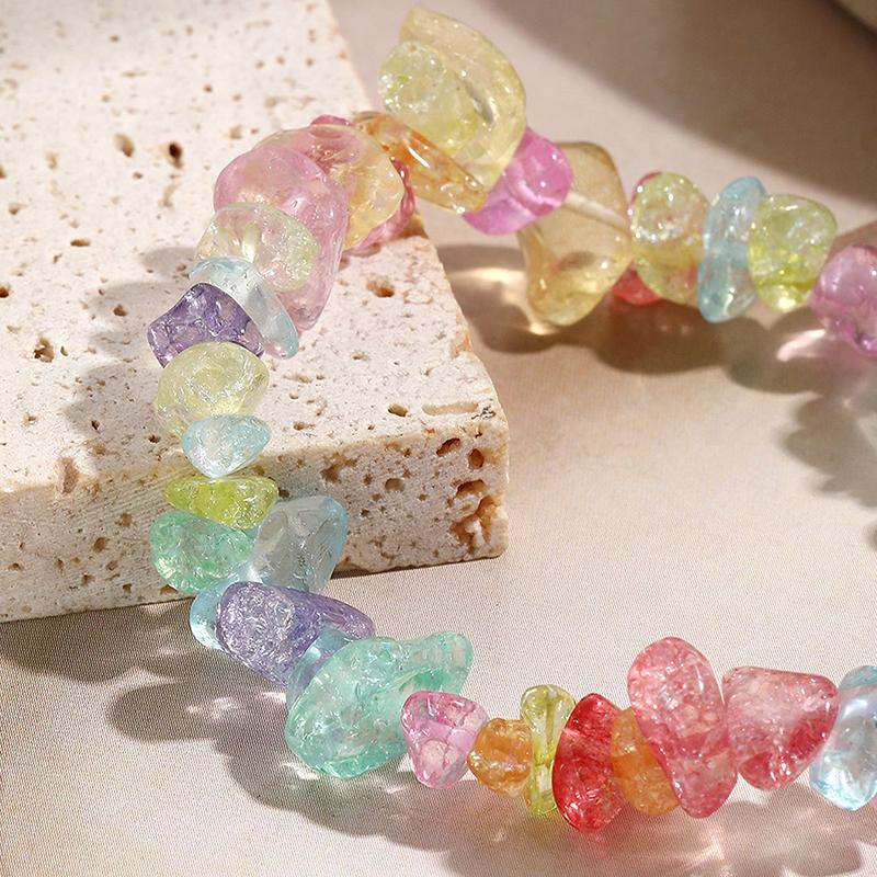Naure Stone Turquoises Beaded Choker Necklace For Women, Irregular Bohemian Healing Choker Jewelry