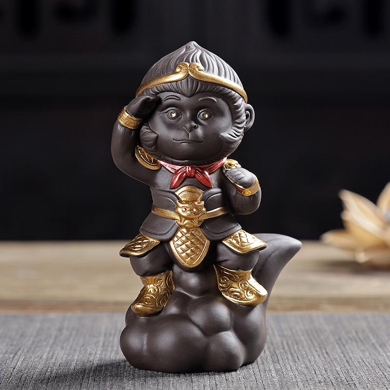 1pcs Creative Chinese Mythology Series Crafts Simple Monkey King Figurines Fashion Home Decoration Crafts Ceramic Ornaments