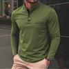 Men S Stand Collar Henley Long Sleeve Casual Polo Shirt