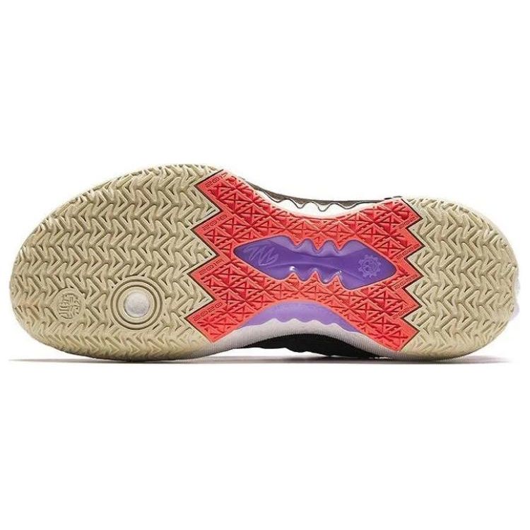 Anta Shock Wave 5 Team V2 Basketball Shoes Men Black Beige Purple 112411606-1