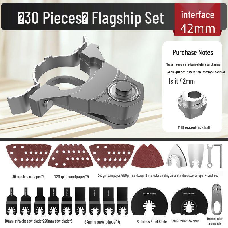 Universal Multi-tool Angle Grinder: Woodworking Electric Trimmer & Chisel Conversion Head.
