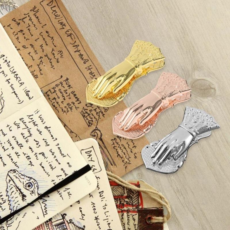 Metall-Büroklammer Damenhandförmige Buchklammern Retro Seitenhalter Binderklammern Für Effizientes Papiermanagement