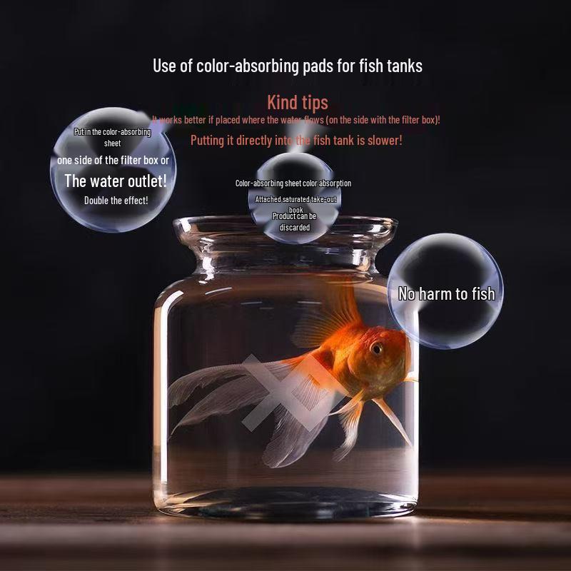 Aquarium Water Clarifier Pads - Eliminate Yellow and Green Stains for Clear, Purified Water