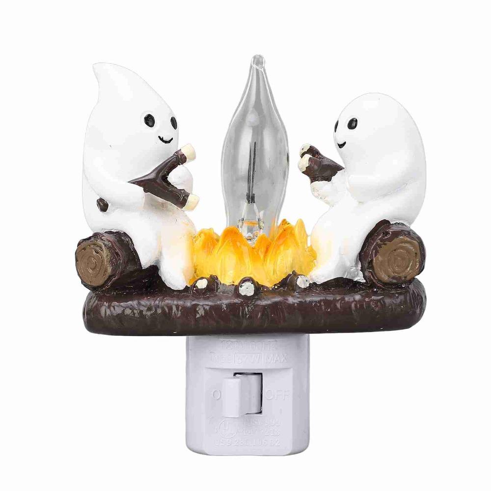 Geister Lagerfeuer Flackerndes Nachtlicht US-Stecker Gruselige Lagerfeuerlampe Heimdeko