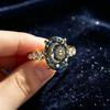 Anello Retrò Stile Europeo e Americano con Zirconi Sole e Luna Anello Versatile Personalità Creativa Gioielli