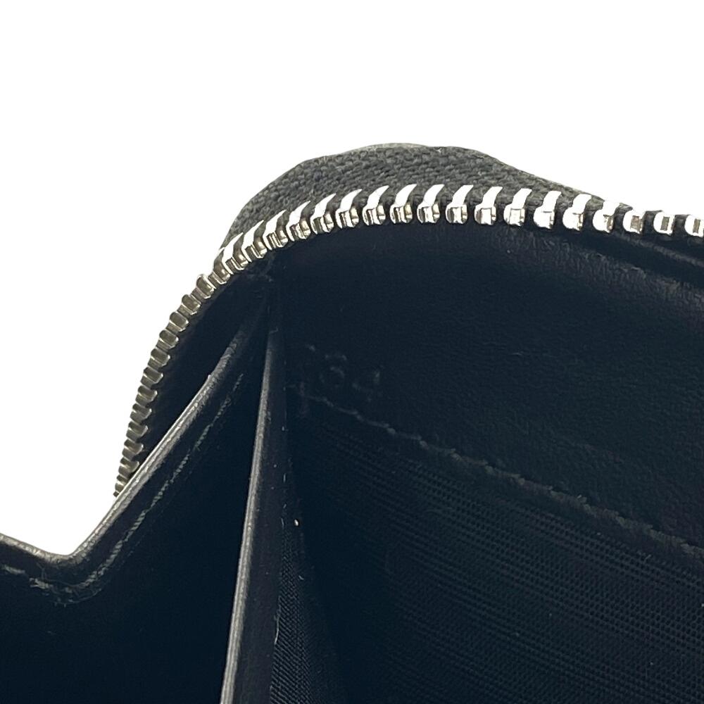 PRADA 1ML506-2BBE Zip Around lettering logo leather Purse black leather unisex Used