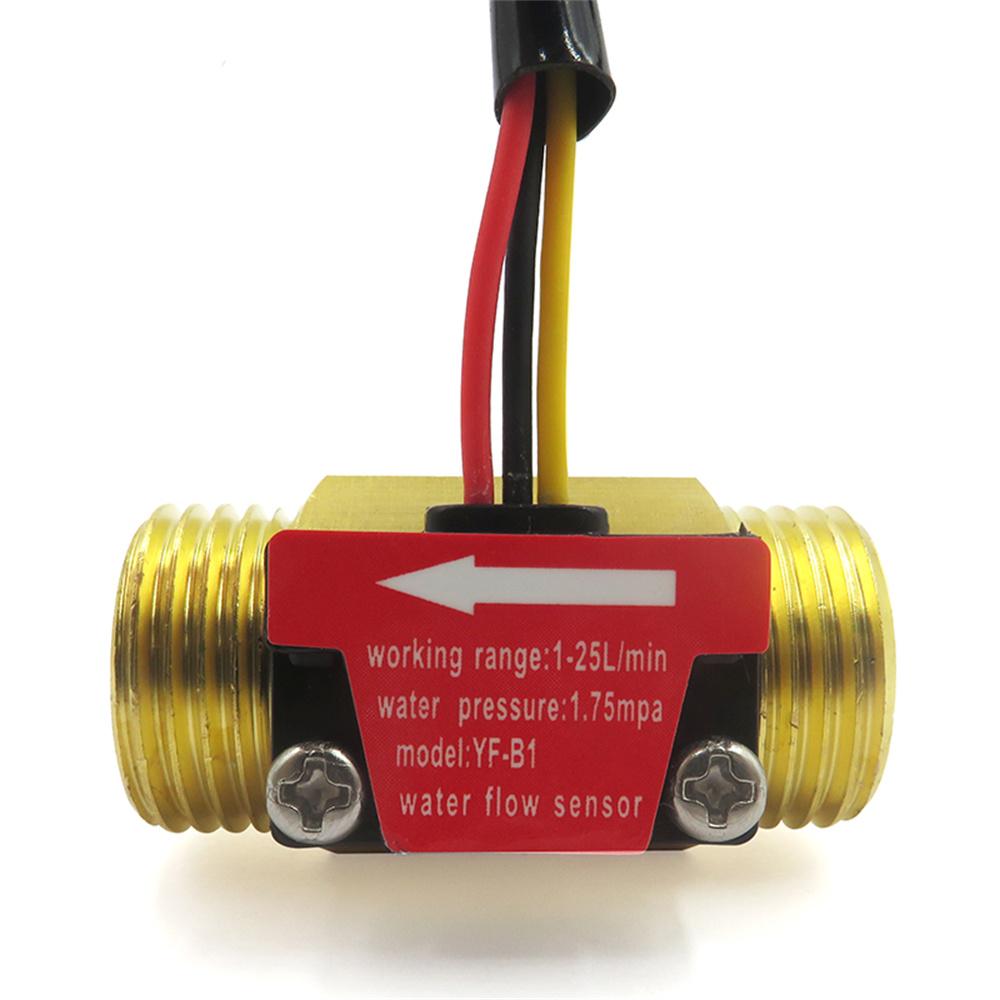 G1/1 Inch Water Flow Sensor Turbine Flow Meter Hall Effect Liquid Flow Counter Meter For Water Heater Industrial Pipeline