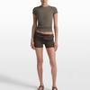 Nike X SKIMS Ribbed Seamless Vintage Fitted Crew Neck Short Sleeve T-Shirt Women Tops SSSSL9718W-DOD