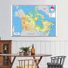 English Map-Canada Map-Topographic Map,Decorative Hanging Picture Decor Frameless,Geographical,Tourism/education Tools