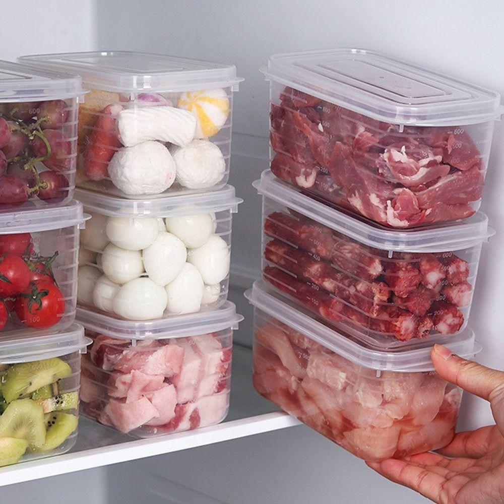 1Pcs Square Fresh-keeping Sealed Crisper Fruits Meat Preservation Fridge Organizer Container