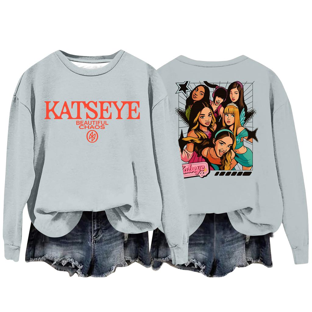 Damenmode Lässiges Langarm Locker Bedrucktes Sweatshirt