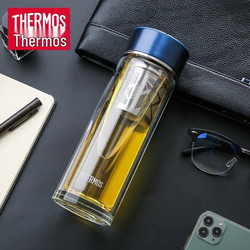 THERMOS Beam Series Double-Layer Glass Tea Infuser Bottle